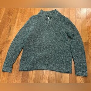 Fat Face Charcoal green and and white Cowl Neck Sweater NWOT men’s XXL
